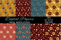 Flowers Digital Paper, Flowers Seamless Pattern, Scrapbook Product Image 3