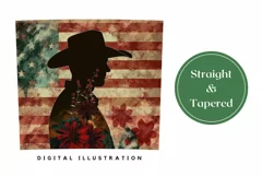 American Flag Tumbler Design, Cowboy Sublimation Tumbler Product Image 3