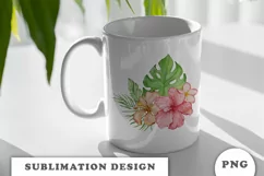 Watercolor Tropical flowers bouquet PNG Product Image 3
