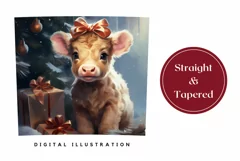 Christmas Tumbler Wrap Design, Baby Highland Cow Tumbler Product Image 3