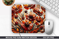 Flowers Mouse Pad Sublimation, Autumn Mouse Pad PNG Design Product Image 1