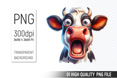Cow Clipart PNG, Farm Animals Clipart, Rustic Farm Art Product Image 1