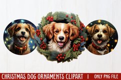 3D Christmas Dog Ornaments Clipart, PNG Product Image 1