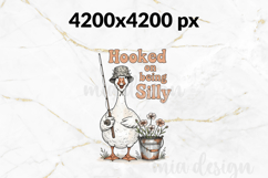 Hooked on Being Silly Goose PNG, Fishing Sublimation Design Product Image 2