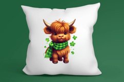 St Patricks Day Highland Cow Clipart, Highland Cow Clipart Product Image 3