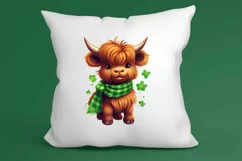 St Patricks Day Highland Cow Clipart, Highland Cow Clipart Product Image 3