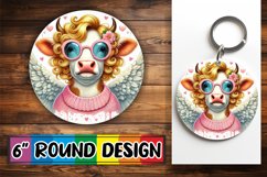 Cozy Circle Keychain Design PNG, Valentines Product Image 1