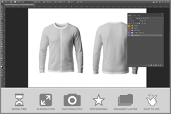 Thermal Long Sleeve T-shirt Mockup Product Image 2