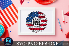 Land of the free SVG, 4th July Sunflower SVG Product Image 4