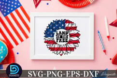 Land of the free SVG, 4th July Sunflower SVG Product Image 4