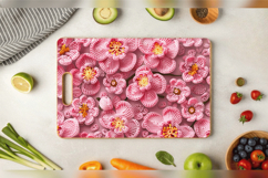 Pink Crochet Sakura Flowers Cutting Boards sublimation Desig Product Image 3
