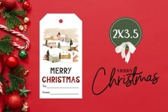 Cartoon Village Gift Tags, Winter Gift Tag Printable Product Image 3