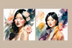 11 PNG Asian woman illustration. Digital download. Product Image 3