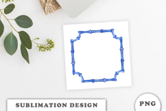 Watercolor Blue Bamboo Frame PNG Product Image 3