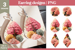 Cute sublimation earrings Trees Summer earring sublimation Product Image 1