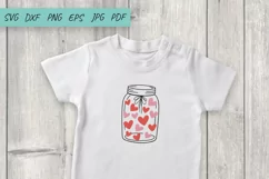 Mason Jar Svg Cut File, Hearts in jar, Valentine SVG, Love Product Image 2