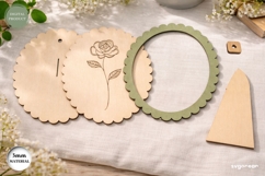 Scalloped Flower Snowdrop Frame Laser Cut | Floral Sign Product Image 2