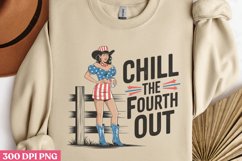 Chill the Fourth Out PNG, Western 4th Of July Sublimation PN Product Image 3
