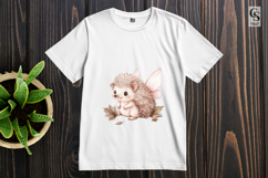 Cute Fairy Hedgehog Watercolor Clipart Sublimation PNG Product Image 3
