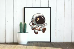 cute baby astronaut clipart svg, watercolor astronaut png Product Image 2