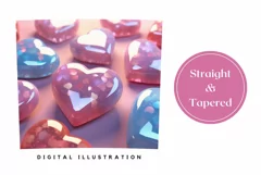 3D Glitter Heart Tumbler Design, Valentine's Day Tumbler PNG Product Image 3