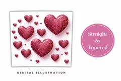 Glitter Love Hearts Tumbler, Valentine's Day Tumbler Design Product Image 3