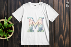 Mountain Landscape Letter M Alphabet Clipart Sublimation PNG Product Image 2