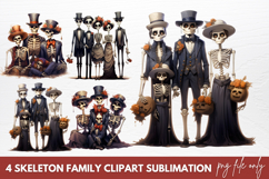 Skeleton Family Clipart Sublimation Product Image 1