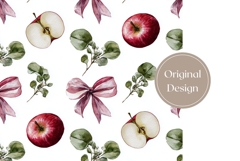Red Apples Tumbler Wrap Design, Fruits Tumbler Template Product Image 3