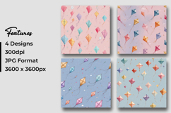 Colorful Kites Pattern Digital Paper Product Image 3