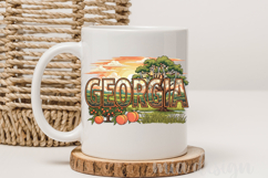 Georgia State PNG, Vintage Peach State Botanical Sublimation Product Image 4