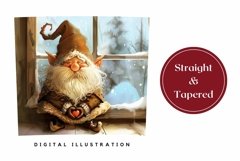 Christmas Gnome Tumbler PNG, Watercolor Christmas Tumbler Product Image 3