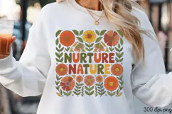 Nurture Nature PNG, Wildflowers Sublimation PNG Product Image 1