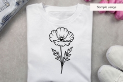 Hand Drawn Poppy Flower Line Art SVG Product Image 3