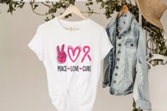 Cancer ribbon svg, Angel svg, Peace love cure svg Product Image 2