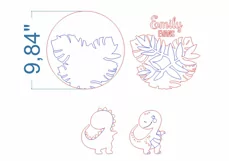 Dinosaur Baby Name Sign SVG Laser cut file for Glowforge Product Image 4