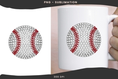 Baseball faux rhinestone png design for T-shirts Product Image 3