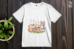 Cute Woodland Picnic Animals Clipart Sublimation PNG Product Image 3