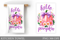 Pumpkin Kitchen Towel. Flowers Kitchen Towel Design Product Image 1