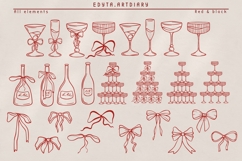 Cheers and Charms, line art fancy event elements vector art Product Image 3