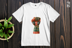African Floral Pattern Raised Fist Clipart Sublimation PNG Product Image 2