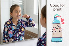 The Tooth Fairy and oral care vector patterns set Product Image 3