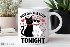 Cats In Love Valentine Cartoon Sublimation PNG Product Image 2