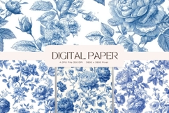 Chinoiserie Floral Pattern Background Vintage Digital Paper Product Image 1