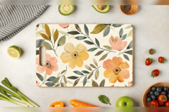 Natural Chic Flowers Cutting Boards sublimation Design Product Image 3