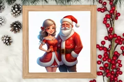 Mr And Mrs Santa Claus Clipart Sublimation, Christmas PNG Product Image 4