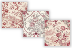 Pink French Toile De Jouy Seamless Pattern Bundle, Vintage Product Image 3