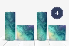 Blue Tumbler Sublimation Designs, Abstract Tumbler Wrap Product Image 3