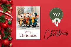 Cute Christmas Mouses Greeting Card Printable Product Image 3