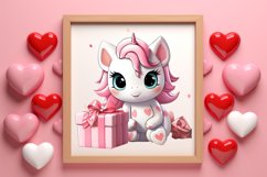 Unicorn Valentine Clipart Sublimation, Christmas Clipart Product Image 3